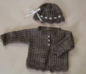 Charleston Baby Sweater and Hat Set